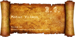 Matuz Vilmos névjegykártya